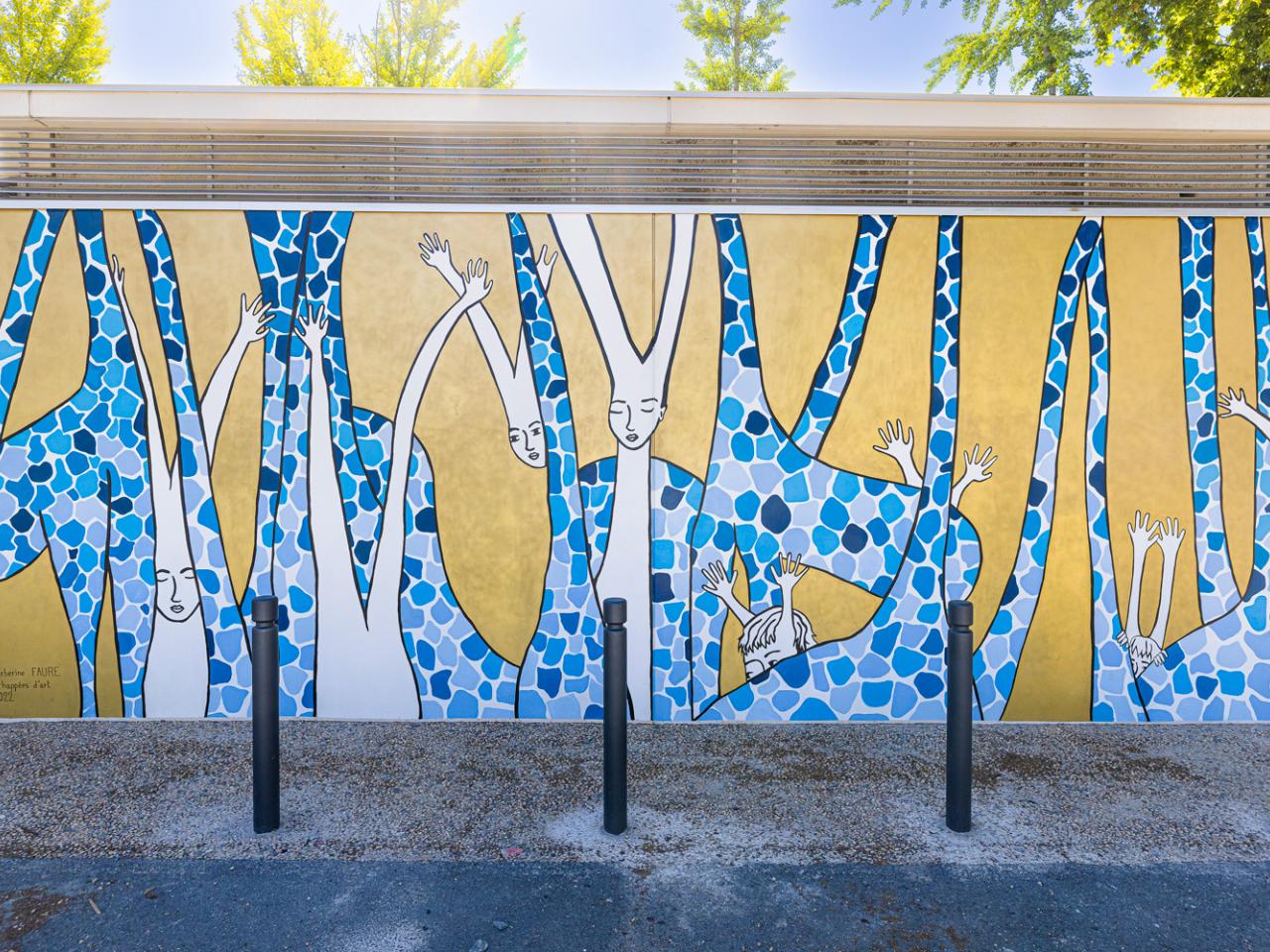 Fresque de Barberine Faure, place François Mitterrand